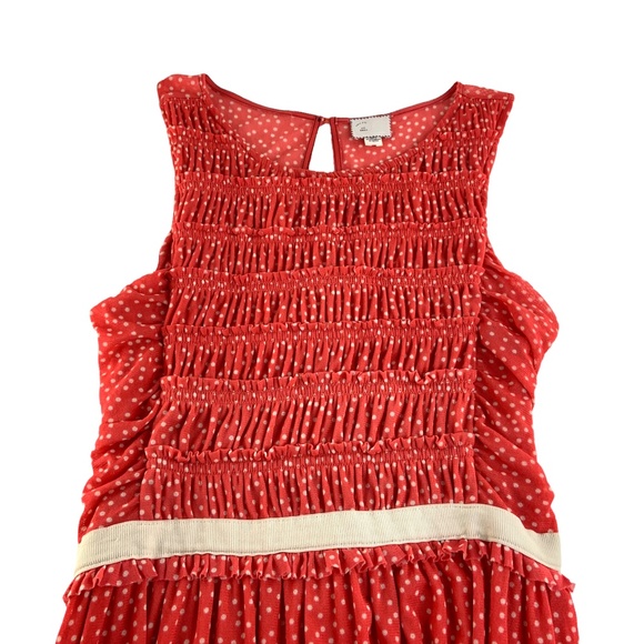 Anthropologie Postmark Orange Polka Dot Dress - Picture 3 of 7